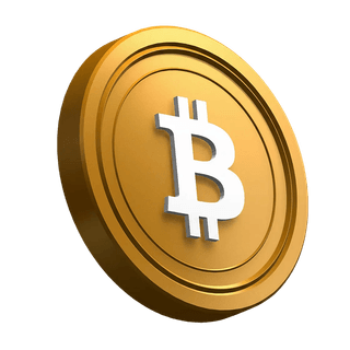 Bitcoin (BTC) Moneta inclinata all'interno del design della sezione hero